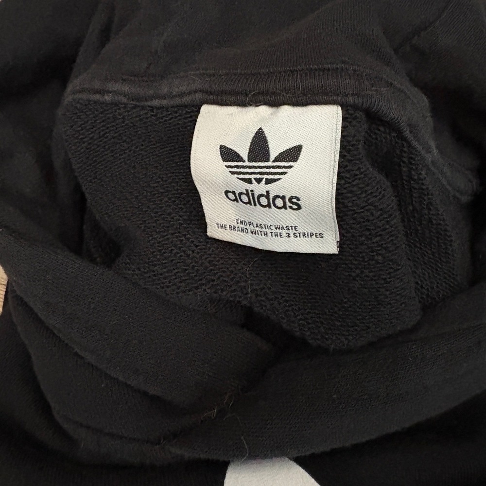 Adidas Trefoil Logo Hoodie Black Pullover Sweatshirt Mens Size Small - Picture 3 of 8